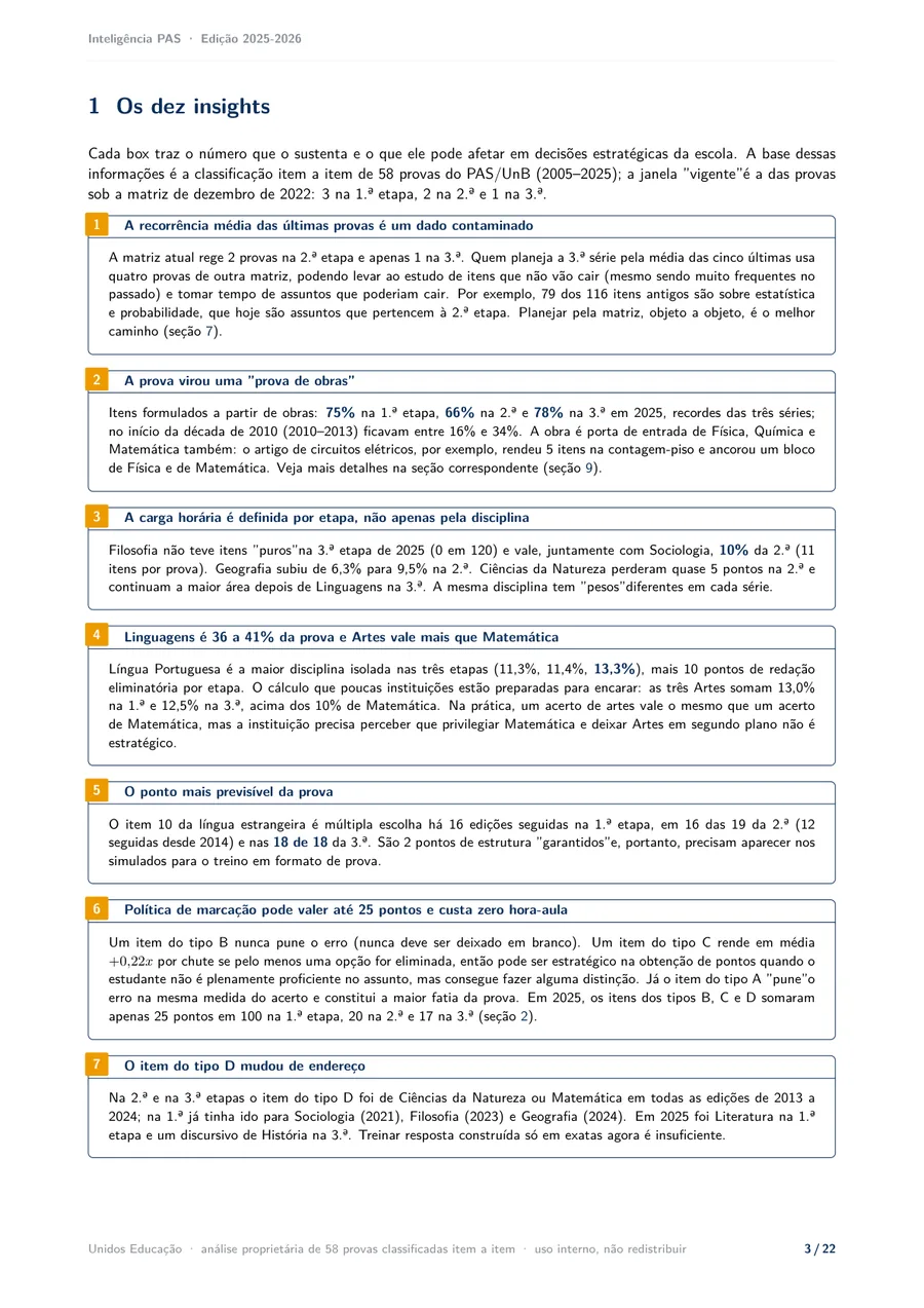 Página 3: os dez insights